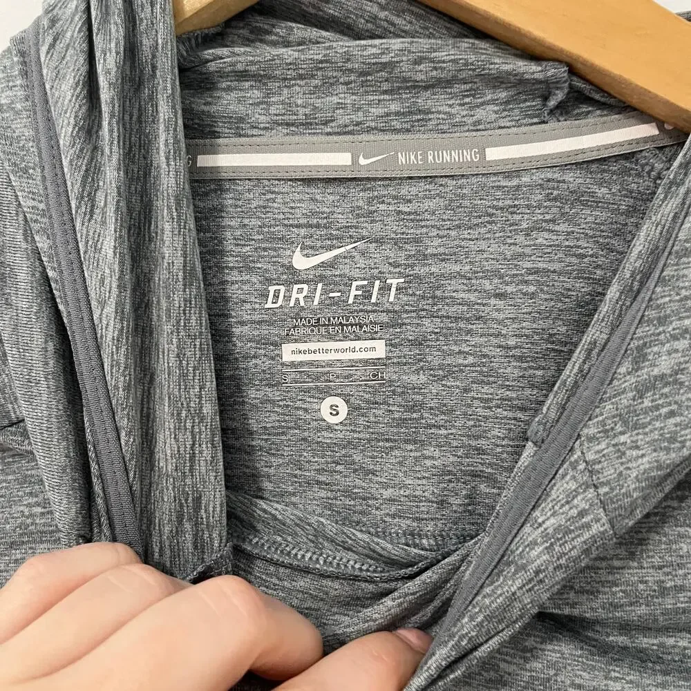 Nike Gray Funnel Neck Hoodie Sweatshirt Size Small